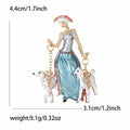 Alloy Enamel Dog Walking Lady Brooch Pin For Fashion Apparel view 6