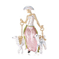 Alloy Enamel Dog Walking Lady Brooch Pin For Fashion Apparel view 1