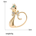 Alloy Rhinestone Enamel Cat Brooch Pin For Cute Animal Accessories view 4
