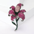 Alloy Rhinestone Rose Brooch Scarf Clip For Elegant Accessories view 2