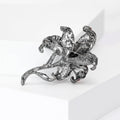 Alloy Rhinestone Rose Brooch Scarf Clip For Elegant Accessories view 3