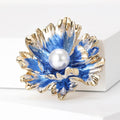 Alloy Pearl Enamel Peony Brooch Pin For Cheongsam Dress Accessories view 2