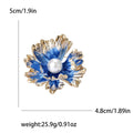 Alloy Pearl Enamel Peony Brooch Pin For Cheongsam Dress Accessories view 5