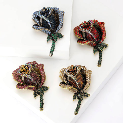 Alloy Rose Flower Lapel Pin Brooch For Suits