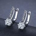 Elegant Women's Micro Pave Zircon Ear Cuffs, Classic European Style Versatile Ear Jewelry Earrings view 6