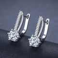 Elegant Women's Micro Pave Zircon Ear Cuffs, Classic European Style Versatile Ear Jewelry Earrings view 7