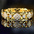 Delicate Openwork Hollow Gold Plated Women's Band Ring, Everyday Versatile Index Finger Jewelry view 3