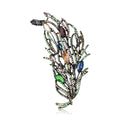 Alloy Glass Rhinestone Brooch For Women's Garment Decoration view 1
