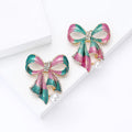 Alloy Rhinestone Pearl Bow Brooch Pin For Womens Clothing view 2