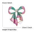 Alloy Rhinestone Pearl Bow Brooch Pin For Womens Clothing view 5