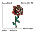Alloy Rhinestone Rose Brooch Pin For Elegant Apparel Styling view 6