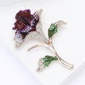 Elegant Alloy Full Rhinestone Rose Brooch For Women's Apparel view 3
