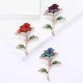 Elegant Alloy Full Rhinestone Rose Brooch For Women's Apparel view 1