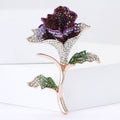 Elegant Alloy Full Rhinestone Rose Brooch For Women's Apparel view 2