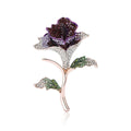 Elegant Alloy Full Rhinestone Rose Brooch For Women's Apparel view 5