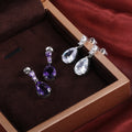 Elegant Water Drop Zircon Copper Stud Earrings For Women, Fashion Jewelry view 2