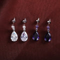 Elegant Water Drop Zircon Copper Stud Earrings For Women, Fashion Jewelry view 1