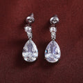 Elegant Water Drop Zircon Copper Stud Earrings For Women, Fashion Jewelry view 6
