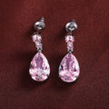 Elegant Water Drop Zircon Copper Stud Earrings For Women, Fashion Jewelry view 4