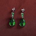 Elegant Water Drop Zircon Copper Stud Earrings For Women, Fashion Jewelry view 3