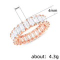 Full Paved Zircon Proposal Ring For Women, Creative Eternity Band Fashion Jewelry view 5