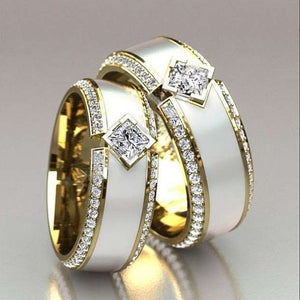 Fashion Epoxy Engagement Couple Ring, Unisex Proposal Wedding Band For Men And Women