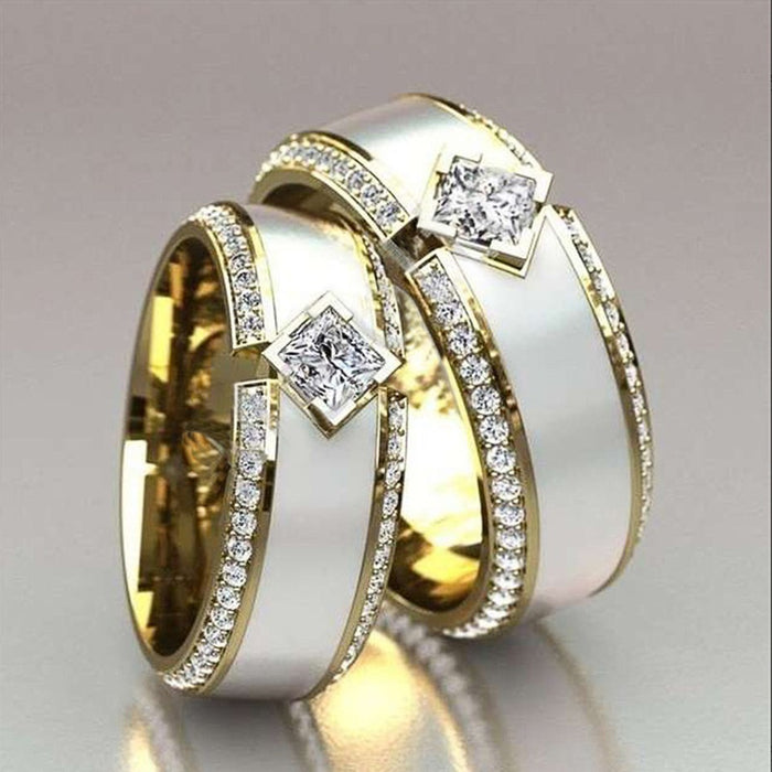 Fashion Epoxy Engagement Couple Ring, Unisex Proposal Wedding Band For Men And Women
