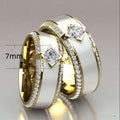 Fashion Epoxy Engagement Couple Ring, Unisex Proposal Wedding Band For Men And Women view 5