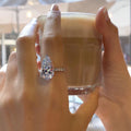 Micro Pave Zircon Teardrop Women's Wedding Ring, European Fashion Jewelry For view 2