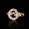Fashion Women's Ring With Emerald Green Zircon Stone, White Gold Plated Copper Jewelry view 4
