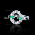 Fashion Women's Ring With Emerald Green Zircon Stone, White Gold Plated Copper Jewelry view 5
