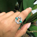 Fashion Women's Ring With Emerald Green Zircon Stone, White Gold Plated Copper Jewelry view 2