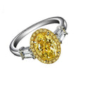 Fashion Two Tone Women's Wedding Ring With Oval Zircon, European Hand Jewelry view 4