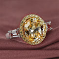 Fashion Two Tone Women's Wedding Ring With Oval Zircon, European Hand Jewelry view 1