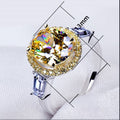 Fashion Two Tone Women's Wedding Ring With Oval Zircon, European Hand Jewelry view 5