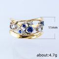 Fashion Multicolor Geometric Women's Ring With Zircon Wave Line Design For view 2