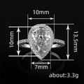 Creative Sparkling Water Drop Zircon Wedding Ring For Women Bridal Jewelry view 4