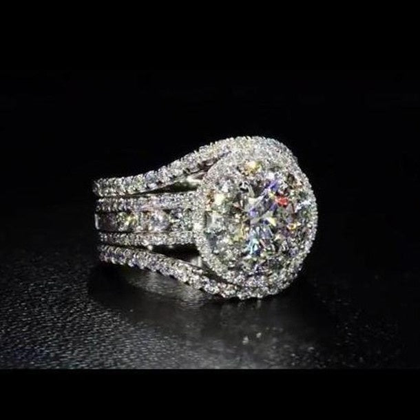 Fashion Square Sparkling Rhinestone Engagement Ring For Women, European American Proposal Jewelry
