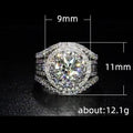 Fashion Square Sparkling Rhinestone Engagement Ring For Women, European American Proposal Jewelry view 4