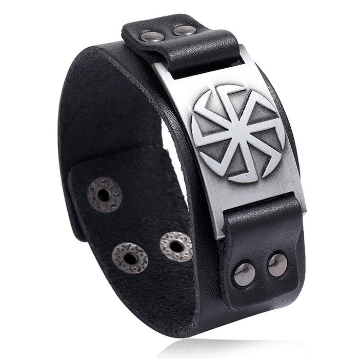 New Vintage Simple Cowhide Leather Bracelet European American Punk Men's Genuine Leather Jewelry