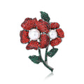 Alloy Rhinestone Pearl Flower Brooch Pin For Women's Apparel view 5