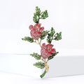 Rhinestone Alloy Rose Flower Brooch Pin For Elegant Suit Accessories view 4