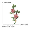 Rhinestone Alloy Rose Flower Brooch Pin For Elegant Suit Accessories view 5