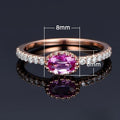 Delicate Pink Oval Zircon Women's Ring, Cute Adjustable Index Finger Fashion Jewelry view 4