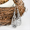 Vintage Hollow Leaf Drop Earrings For Women, European American Statement Dangle Jewelry view 3