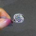 Creative Shaped Women's Ring With Fine Cubic Zirconia Inlay, Elegant Party Jewelry view 1