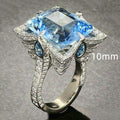 Classic Women's Alloy Large Rhinestone Wedding Ring Fashion Hand Jewelry view 2
