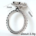 Sparkling Square Cubic Zirconia Proposal Ring For Women, European Style Wedding Jewelry view 5