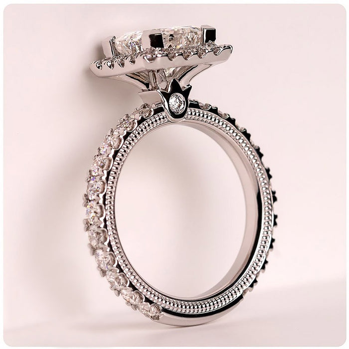 Sparkling Square Cubic Zirconia Proposal Ring For Women, European Style Wedding Jewelry