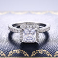 Sparkling Square Cubic Zirconia Proposal Ring For Women, European Style Wedding Jewelry view 3